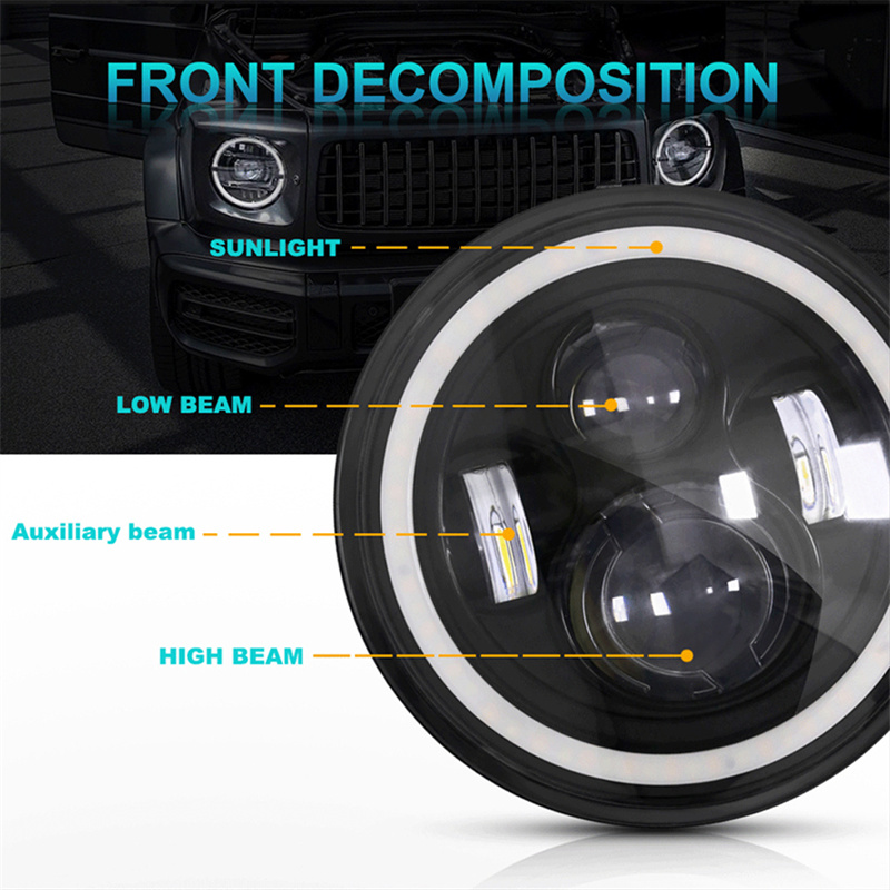7Inch LED Headlight White Halo - огляд і ціна Headlight Aiming Tool